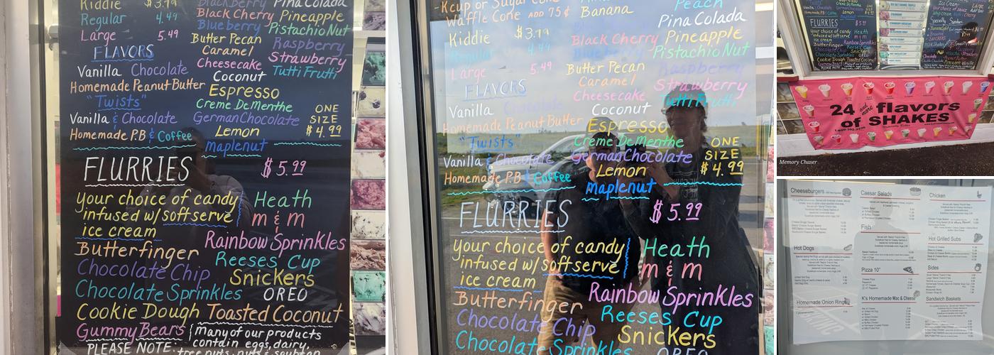 Dairy Frost Menu