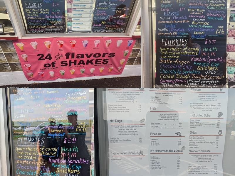Dairy Frost Menu