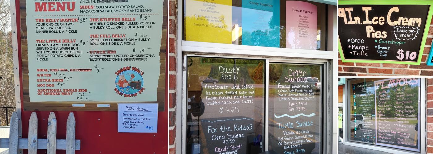 Big Dipper Menu