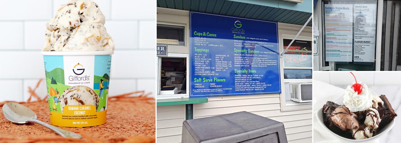 Gifford's HomeMaine Ice Cream Menu