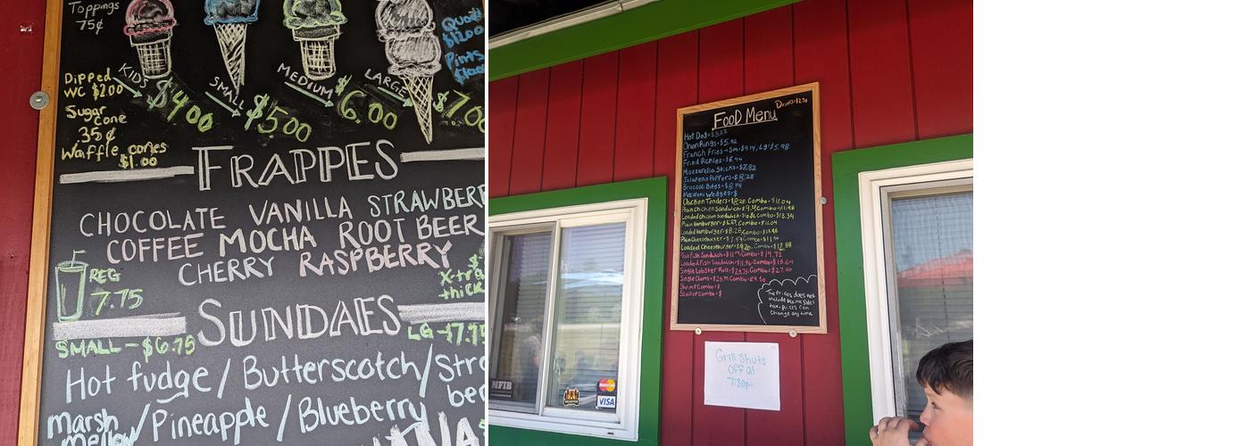 Raymond's Frozen Custard Menu