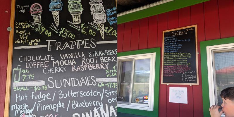 Raymond's Frozen Custard Menu