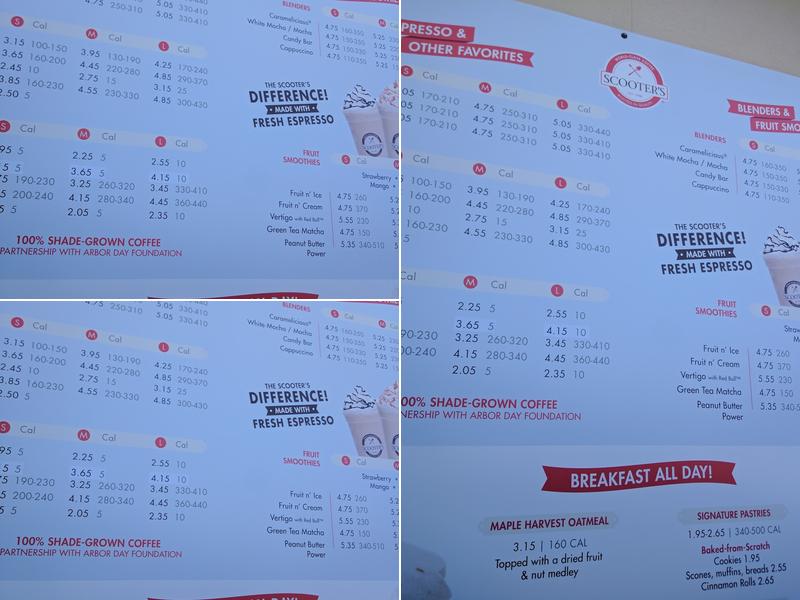 Scooter's Coffee Menu