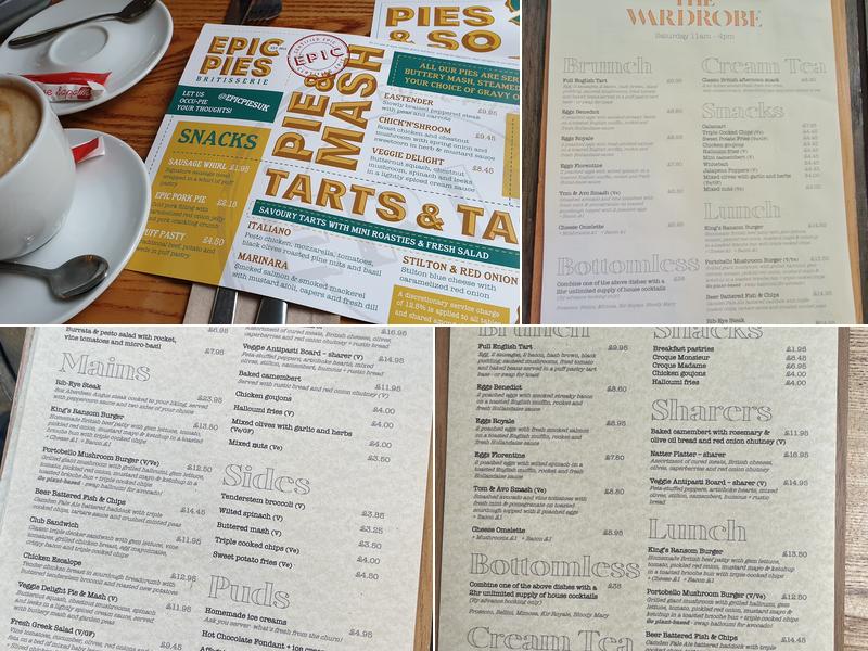 Wardrobe Bar & Kitchen Menu