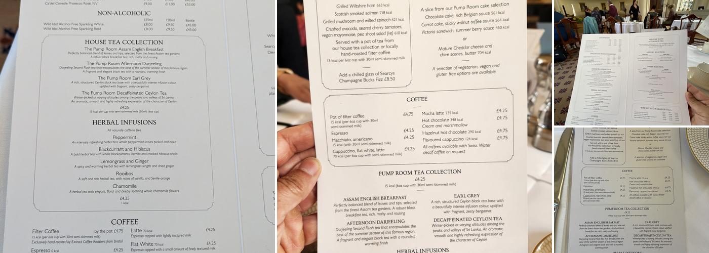 The Pump Room Restaurant Menu