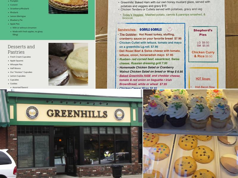 Greenhills Irish Bakery Menu