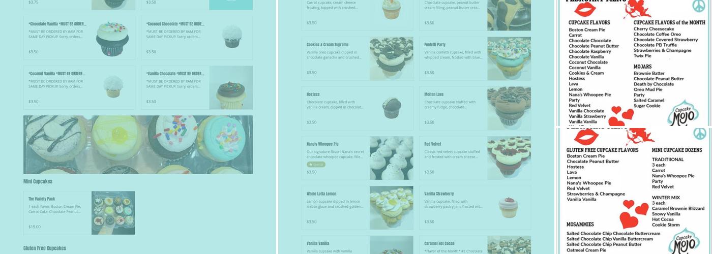 Cupcake Mojo Menu