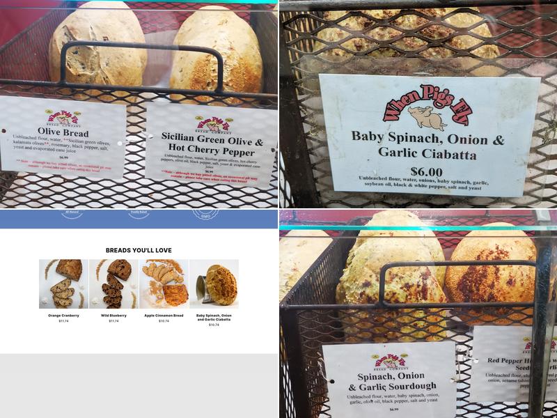 When Pigs Fly Breads Menu