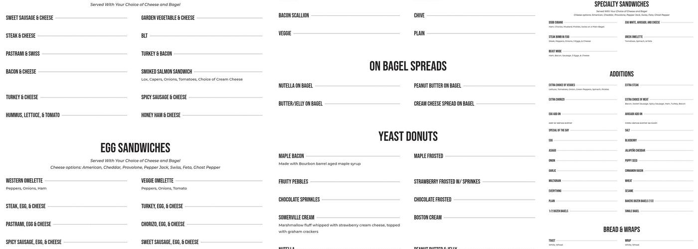 Davis Square Hand Crafted Donuts & Bagels Menu