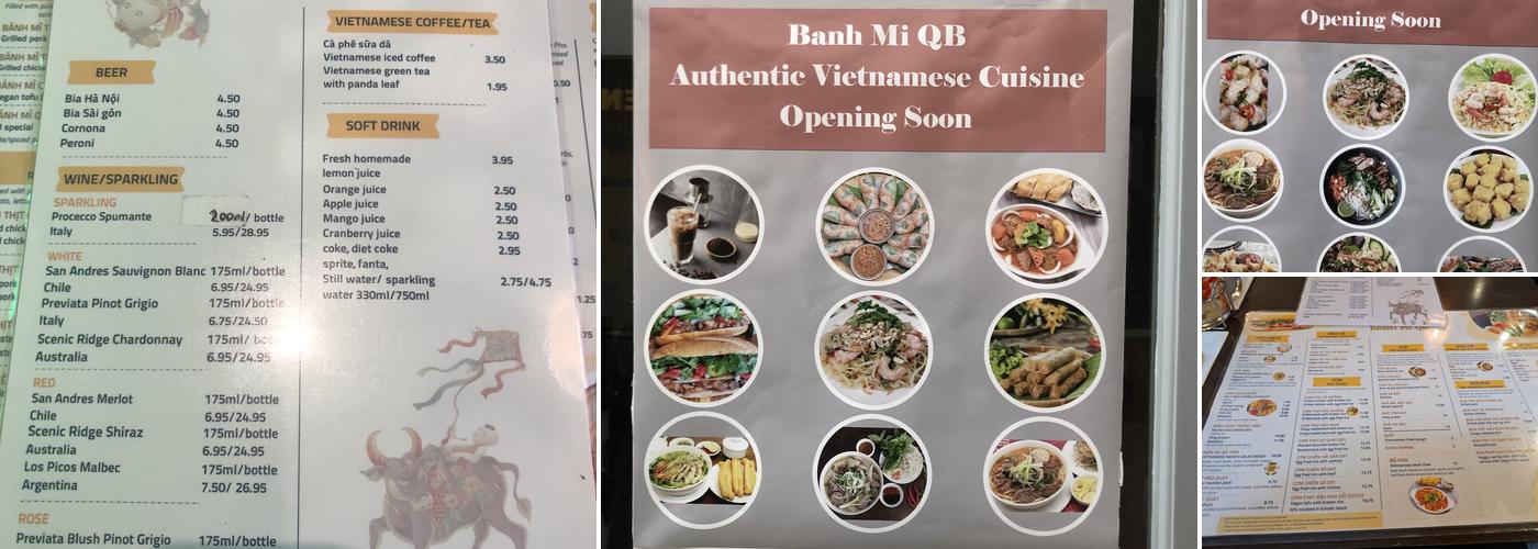 Banh Mi QB Menu