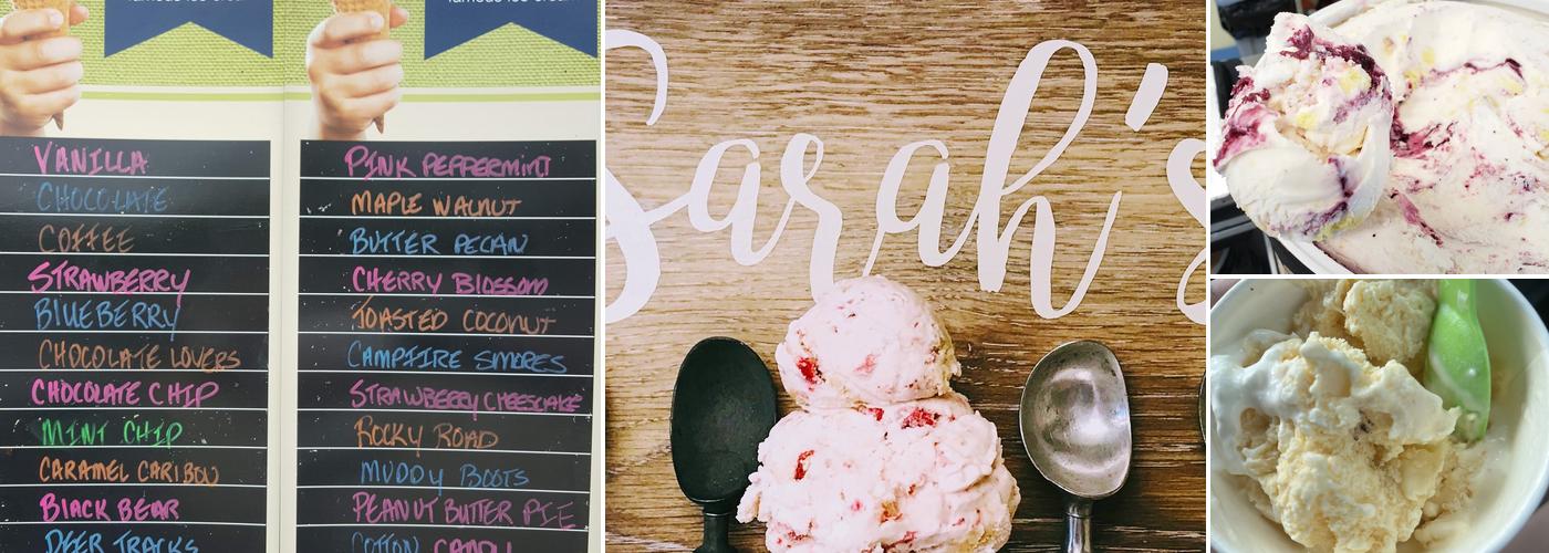 Sarah's Scoops Menu