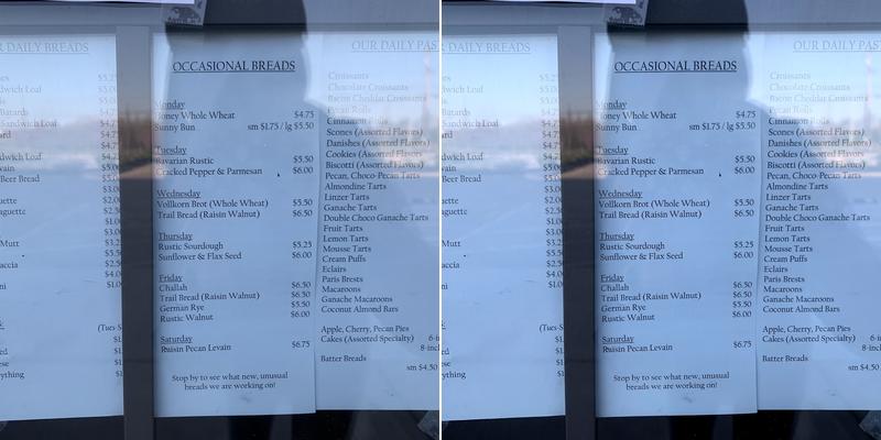 Bluegrass Baking Company Menu