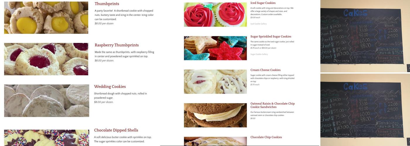 Mondelli's Bake Shop Menu