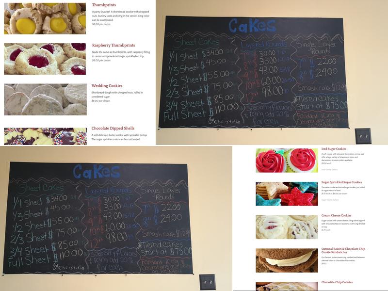 Mondelli's Bake Shop Menu