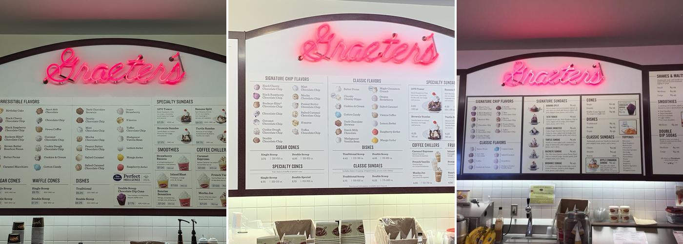 Graeter's Ice Cream Menu