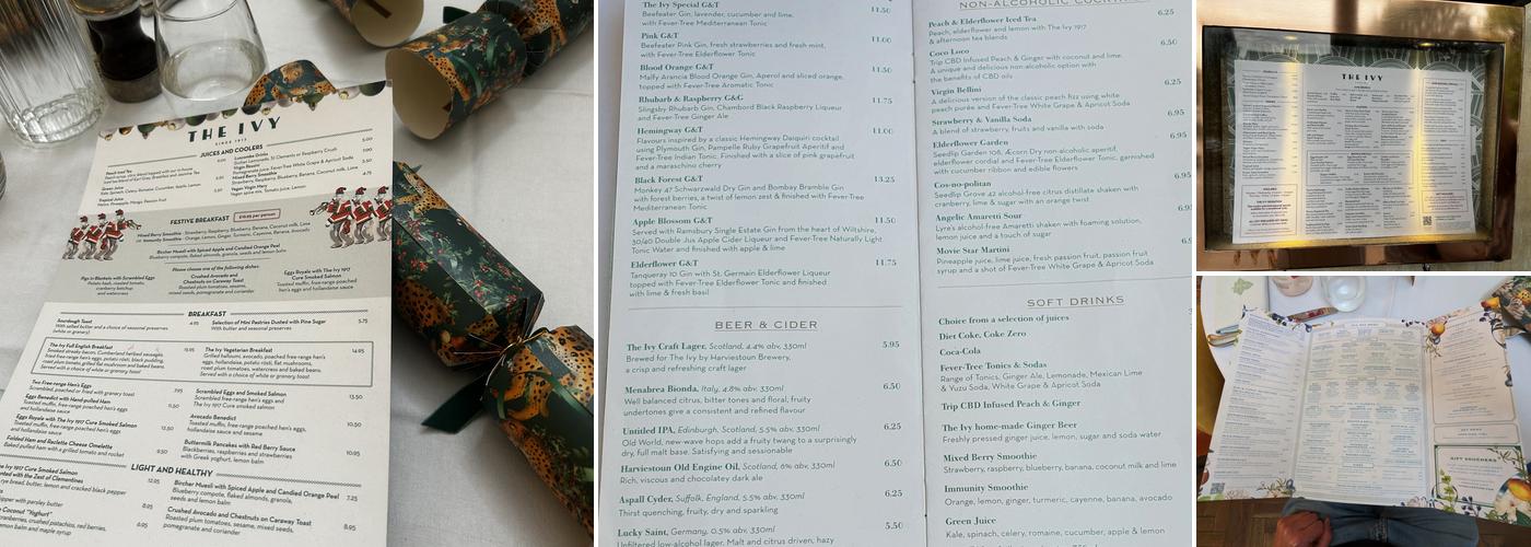 The Ivy Montpellier Brasserie Cheltenham Menu