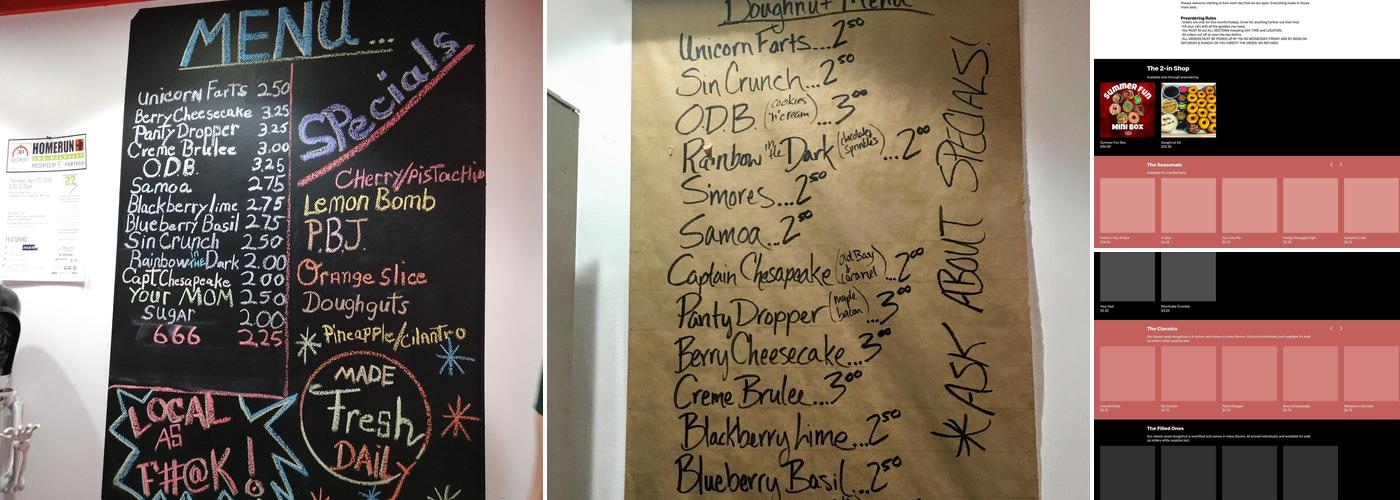 Diablo Doughnuts Menu