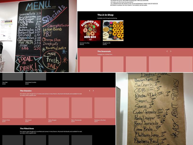 Diablo Doughnuts Menu