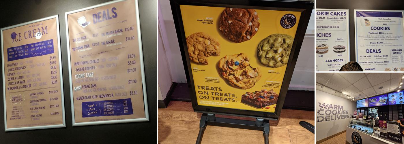 Insomnia Cookies Menu