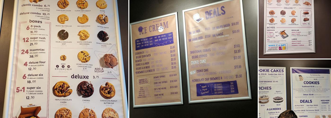 Insomnia Cookies Menu