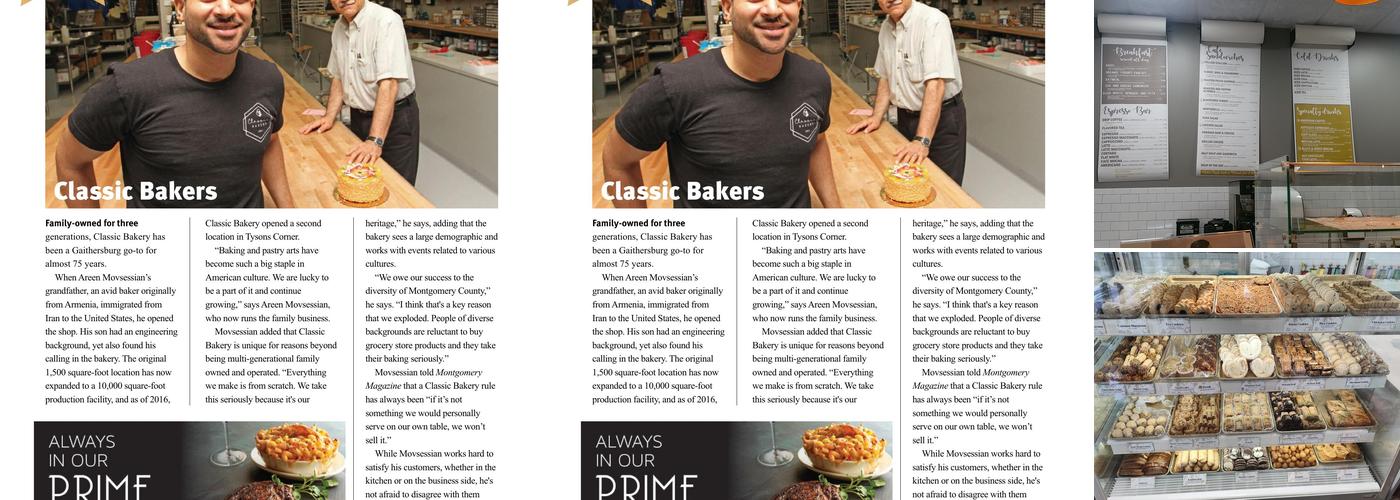 Classic Bakery Menu