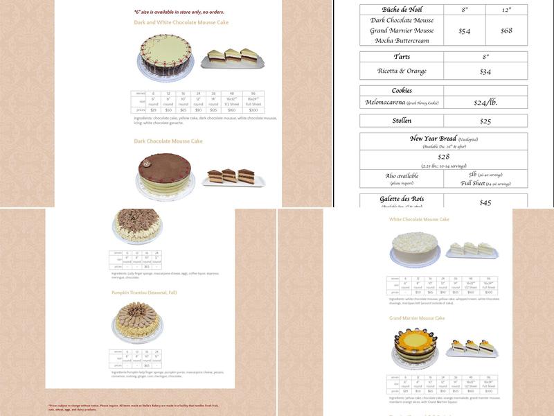 Stella's Bakery Menu