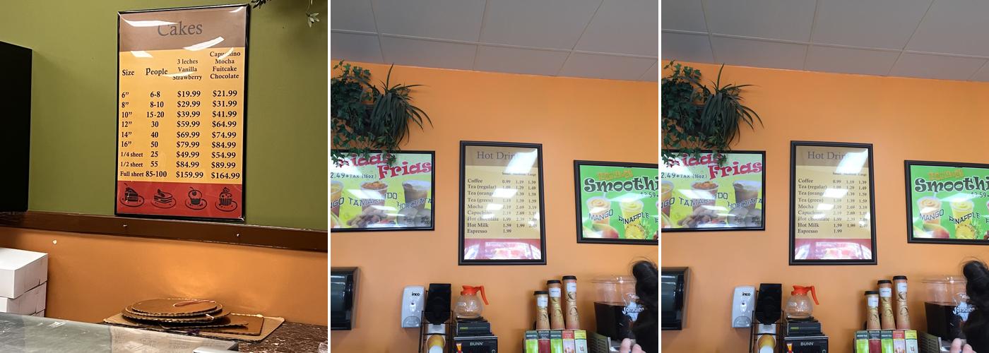 Copacabana Bakery Menu