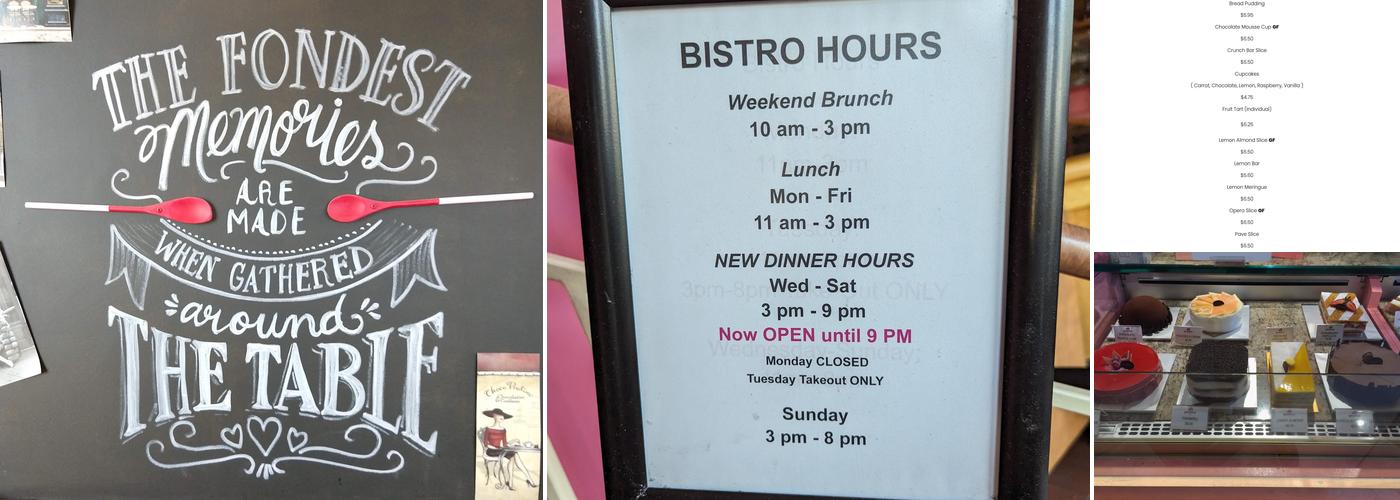 Praline Bakery & Bistro Menu