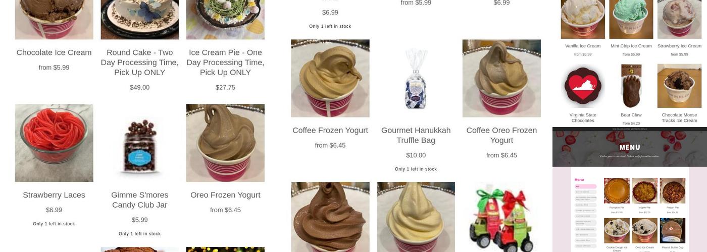 Sprinkles Potomac Menu