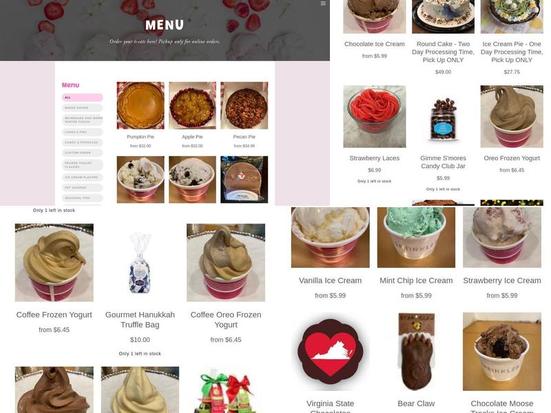 Sprinkles Potomac Menu