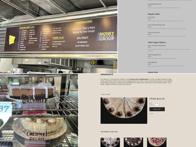 Sweetz Cheesecake Menu