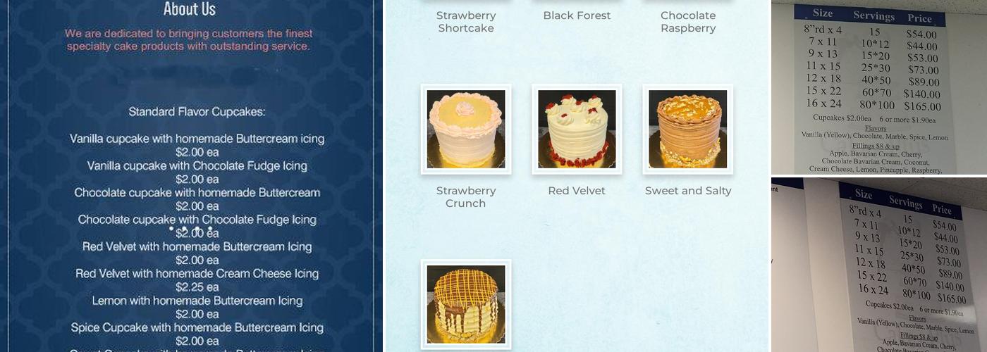 Cakes Plus Menu