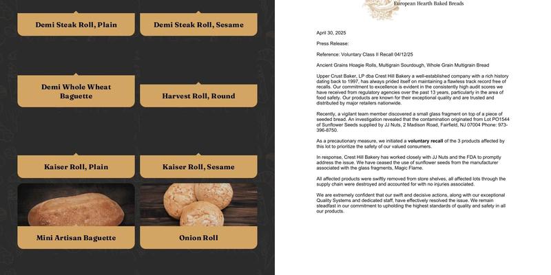 Crest Hill Bakery Menu
