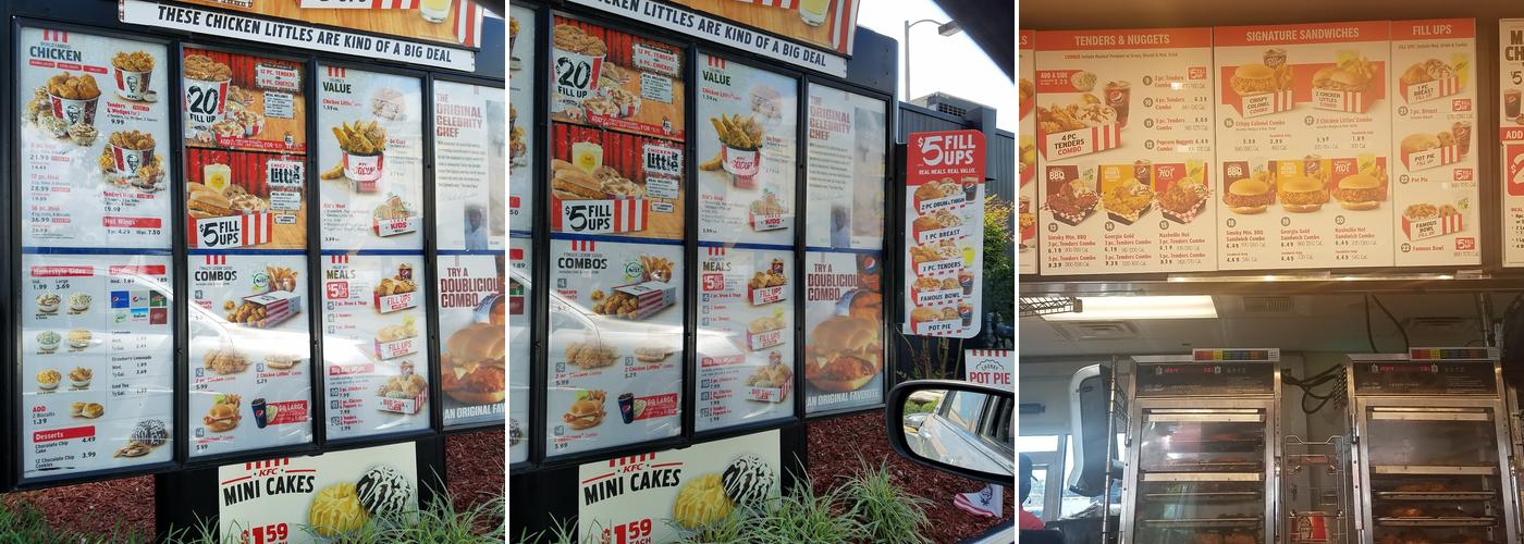 KFC Menu