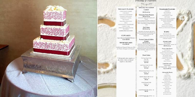 Occasional Cakes LLC Menu