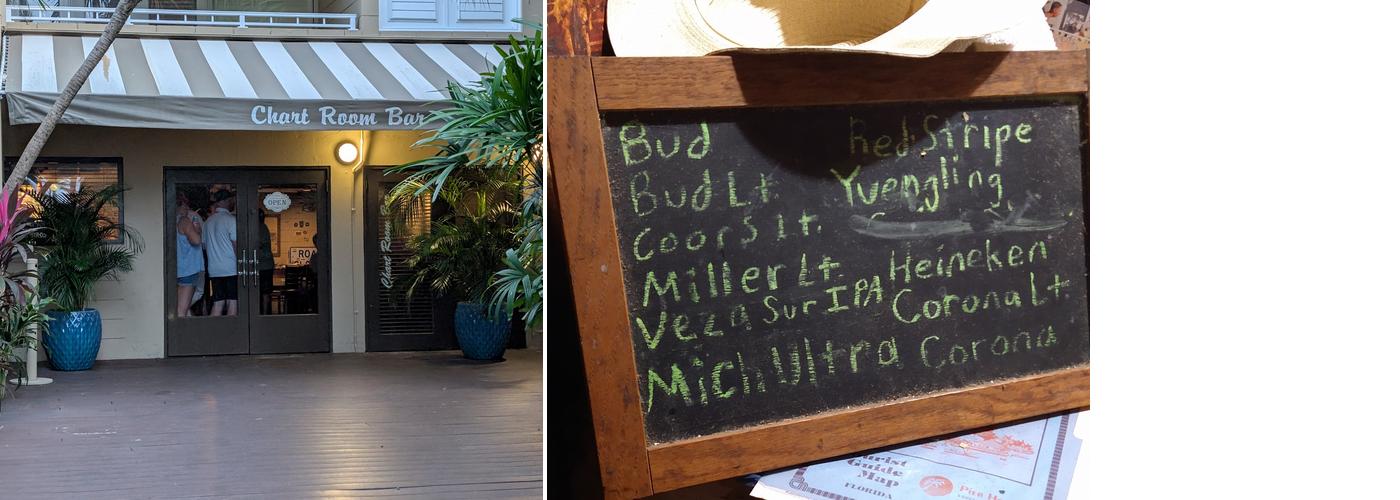 Chart Room Cocktail Lounge Menu