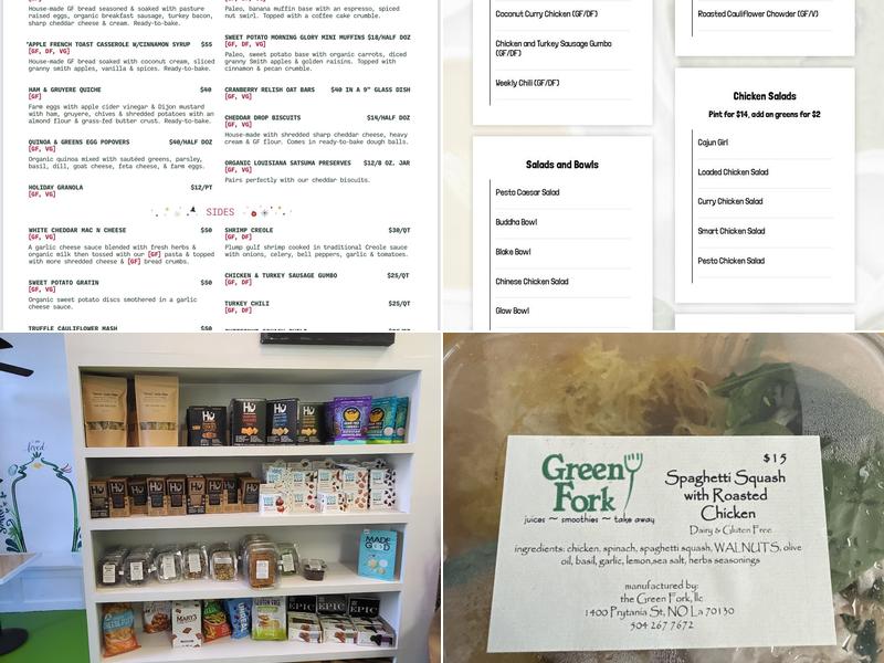 The Green Fork Menu