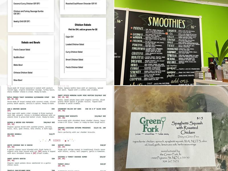 The Green Fork Menu