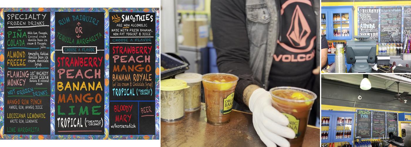 The Organic Banana Menu