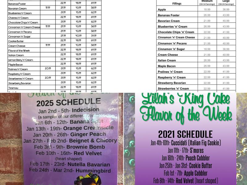 Lilah's Bakery Menu