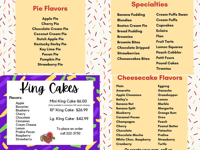 Cheesecakes & More Menu