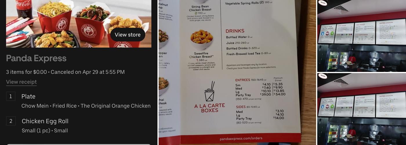 Panda Express Menu