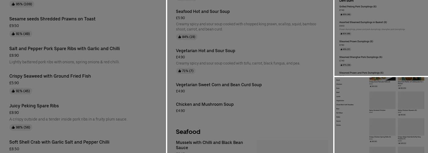 V Bar Essex Ltd Menu