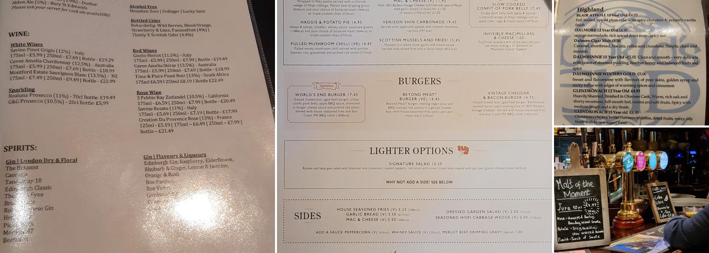 The World's End Menu