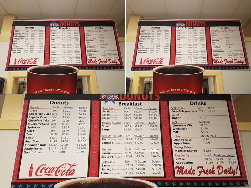 New Star Donuts Menu