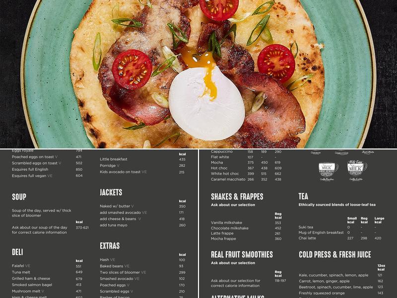 Esquires Coffee Menu