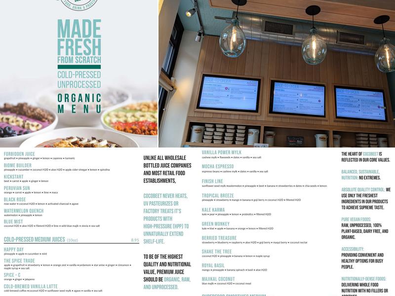 Cocobeet - Boston Menu