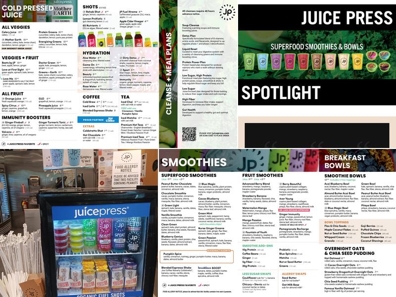 Juice Press Menu