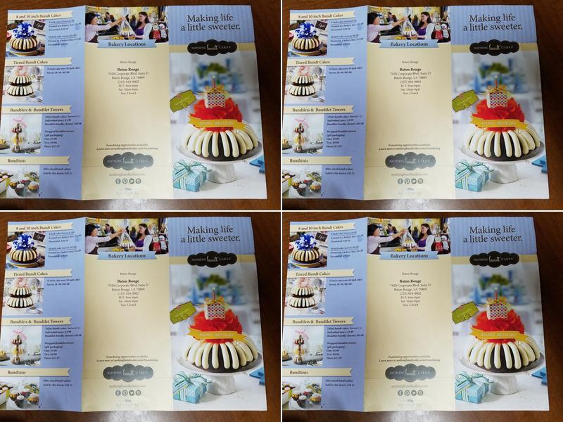 Nothing Bundt Cakes Menu