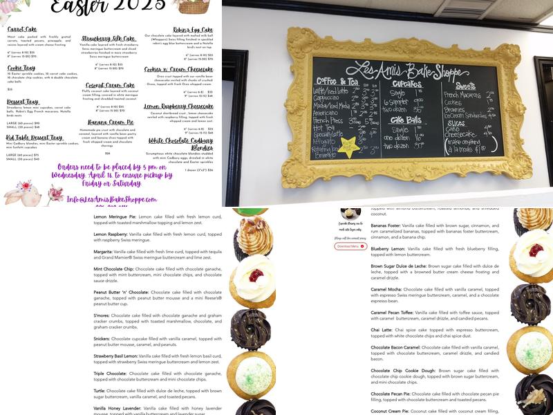 Les Amis Bake Shoppe Menu